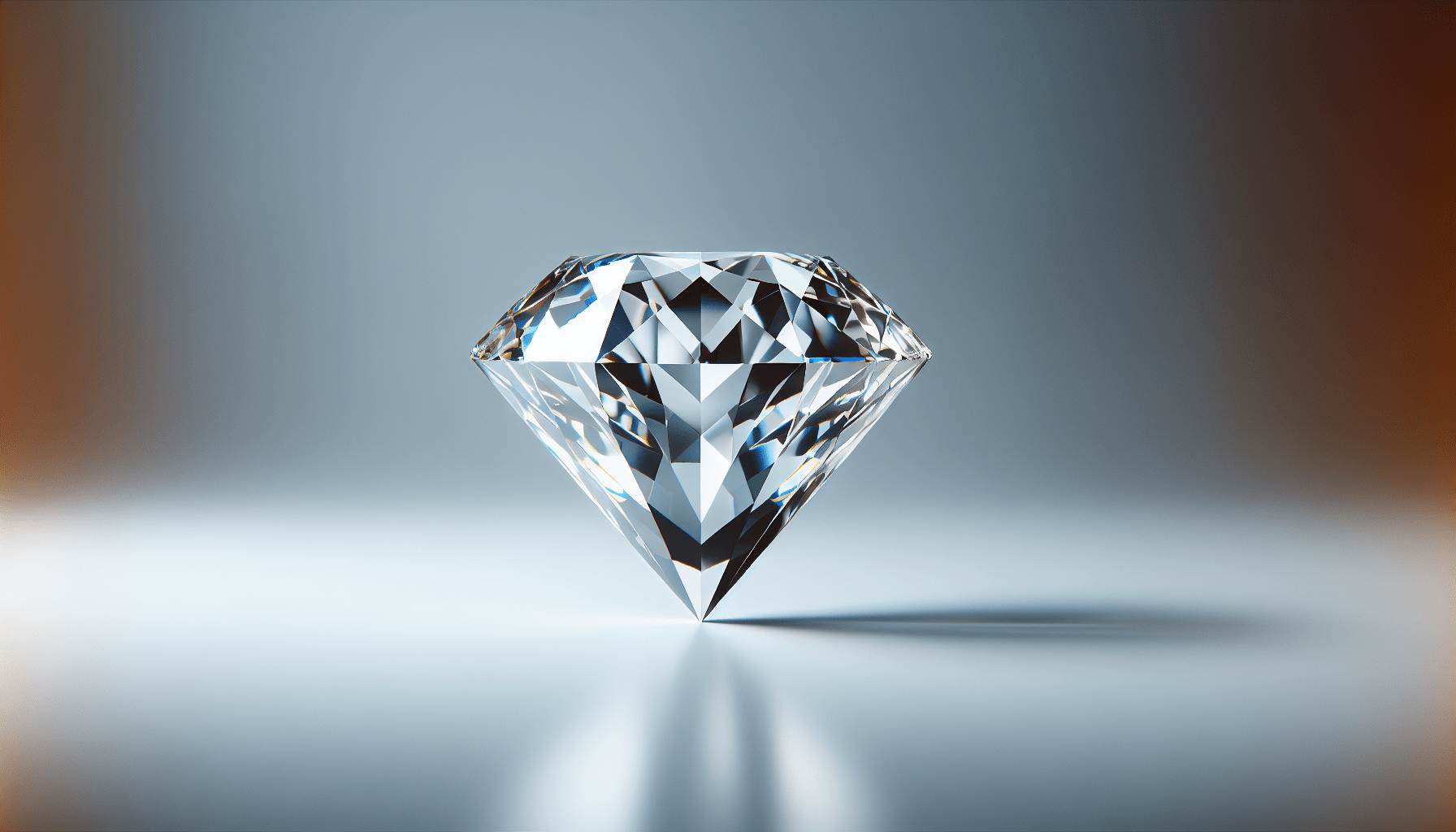 Diamant translucide aux multiples facettes posé sur un fond clair
